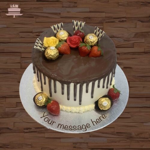 R87 - ferrero & strawberry drip cake