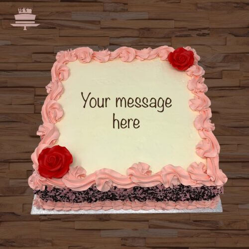 S39 - Red rose & pink piping
